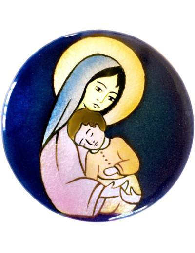 Vierge maternelle sans fleur D8,3cm - EMAUX DU LIBAN