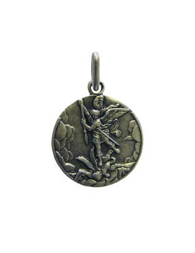 Médaille 18mm en Métal Argenté - SAINT MICHEL