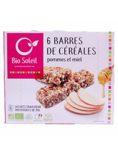 Barres De Céréales Pomme Et Miel Bio 125g