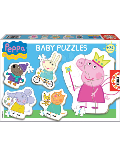 Educa - Peppa Pig Baby Puzzles. 5 Puzzles progressifs de 3 à 5 pièces. Recommandé à partir de 24 Mois (18589)