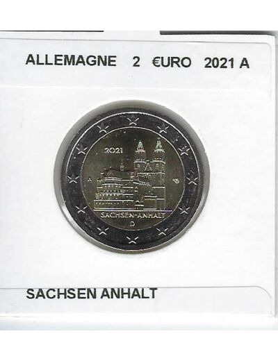 ALLEMAGNE 2021 A 2 EURO COMMEMORATIVE SACHSEN ANHALT SUP