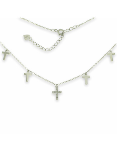 Collier en Argent 925 avec breloques croix