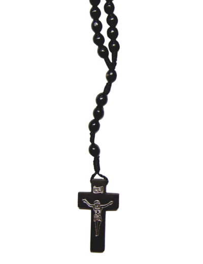 Chapelet en Bois sur Corde - NOIR