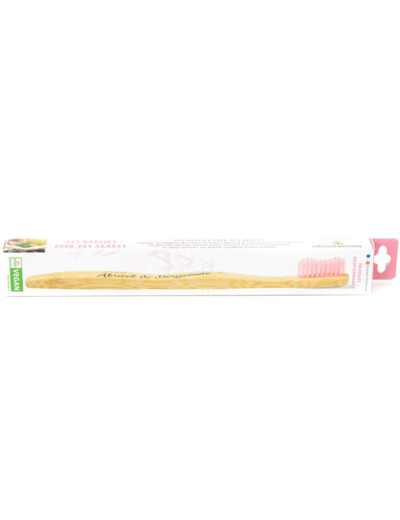 Brosse à Dents Rose en Bambou Vegan