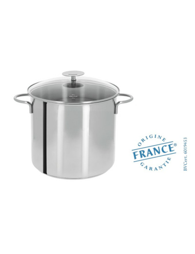 MARMITTE INOX 24CM TOUX FEUX AVEC COUVERCLE