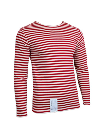 Marinière Telnyashka russe rouge – coton épais, héritage militaire et confort unisexe