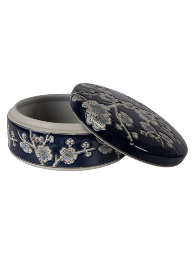 Boîte à bijoux céramique bleu 8x8x18cm