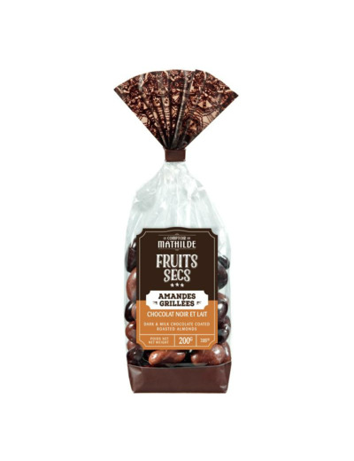 Amandes Grillées Chocolat Noir & Lait Sachet 200G