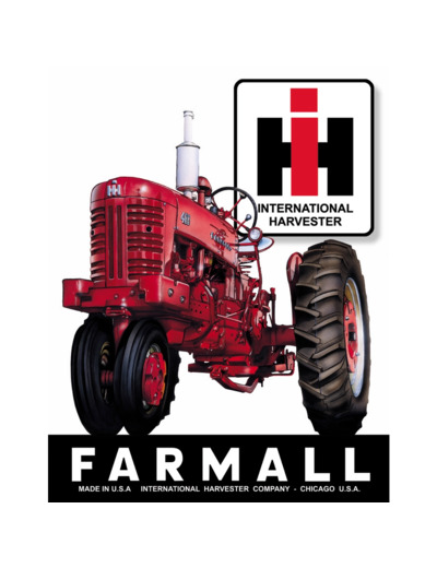 Plaque métal tracteur - Farmall IH - 31.5 x 40cm. Décoration vintage.