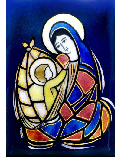 Vierge de l'abri 9,6X6,8cm - EMAUX DU LIBAN