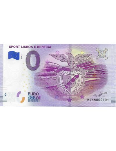 PORTUGAL 2019 -4 SPORT LISBOA E BENFICA 0 EURO BILLET SOUVENIR TOURISTIQUE  NEUF