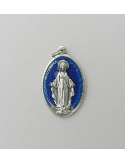 Médaille V. Miraculeuse ovale  OX 30mm fond Bleu