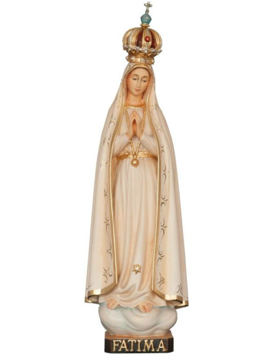 ND de Fatima en bois 16cm- COULEUR