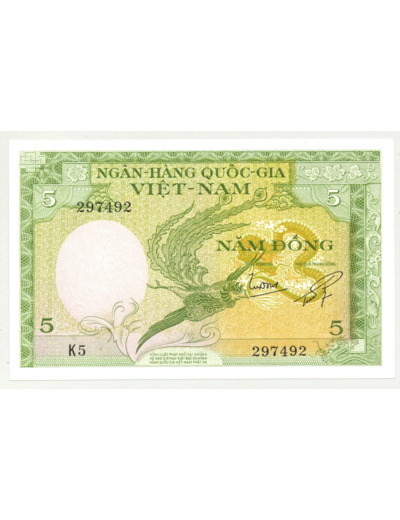 VIET NAM DU SUD 5 DONG ND (1955 ) SERIE K.A NEUF (W2a)