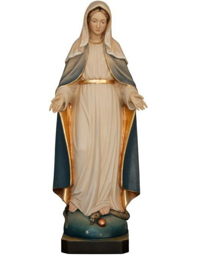 Vierge Miraculeuse en bois 14cm- COULEUR