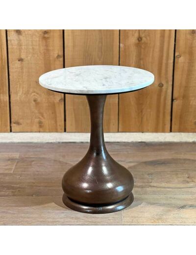 Table d'appoint Olga plateau marbre 46x52cm