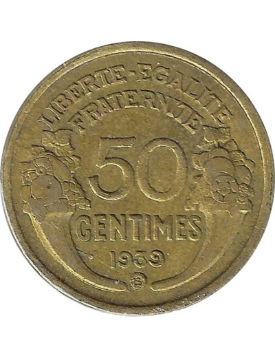 FRANCE 50 CENTIMES MORLON 1939 B TTB