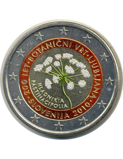 SLOVENIE 2010 2 EURO COLORISEE JARDIN BOTANIQUE SUP N1