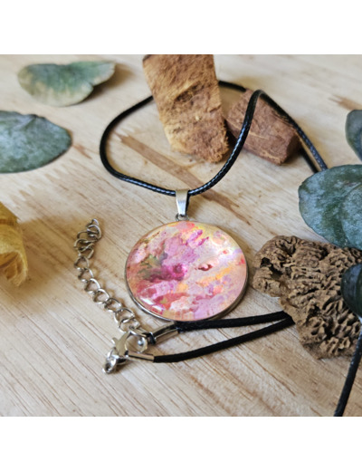 Collier en cordon ciré noir unique fait main