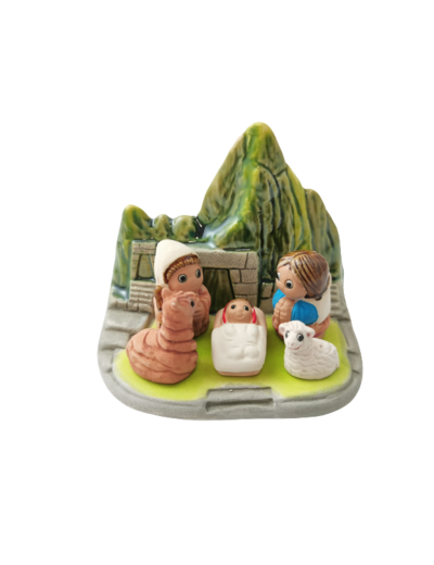 CRECHE en céramique BLOC 8x7cm- PEROU