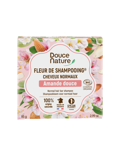 Fleur de Shampooing solide cheveux normaux Amande douce 85g