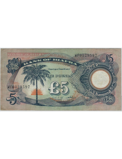 BIAFRA 5 POUNDS 1968 SERIE WF TTB