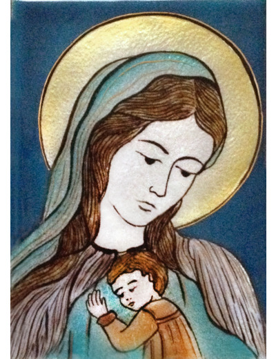 Vierge d'Amour 16X11cm - EMAUX DU LIBAN