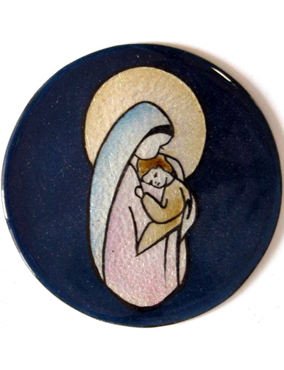 Vierge de la bonté sans fleur D7,3cm - EMAUX DU LIBAN