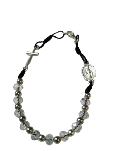 Bracelet en verre facété sur fil- CRISTAL