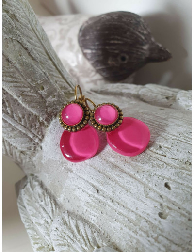 BOUCLES D'OREILLES DORMEUSES rose