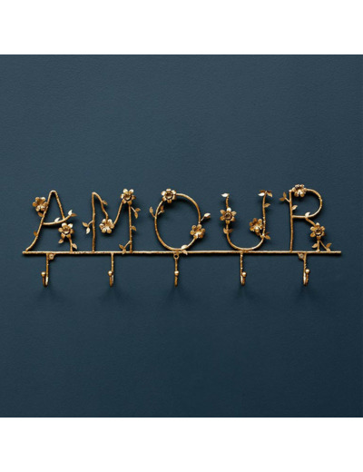 Porte manteau mural Amour fleuri 19x59x5cm