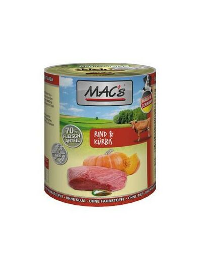 MAC'S boeuf & potiron pour chien - 800g