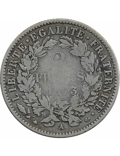 FRANCE 2 FRANCS CERES 1873 A (Paris) TB-