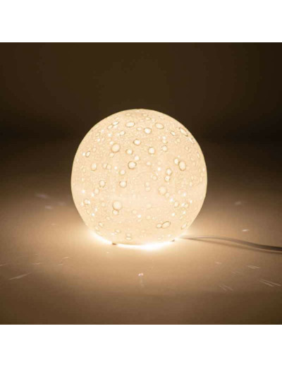 Lampe porcelaine pleine lune 17x17x15cm