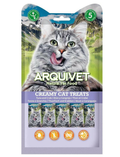 ARQUIVET, Snack crémeux au Thon & au Crabe - 5 x 14g