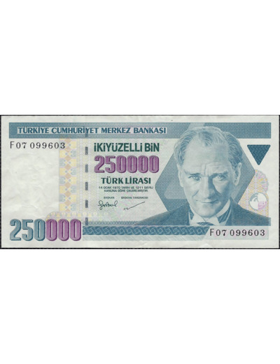 TURQUIE 250000 LIRA L.1970 (1998) Série F07 TTB+ (W211)