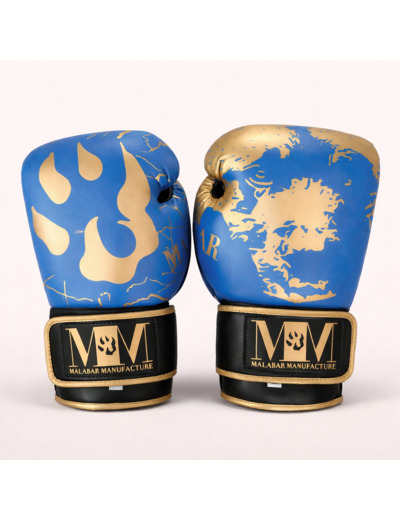 Gants de boxe bleu et or - 2 couleurs de bracelet