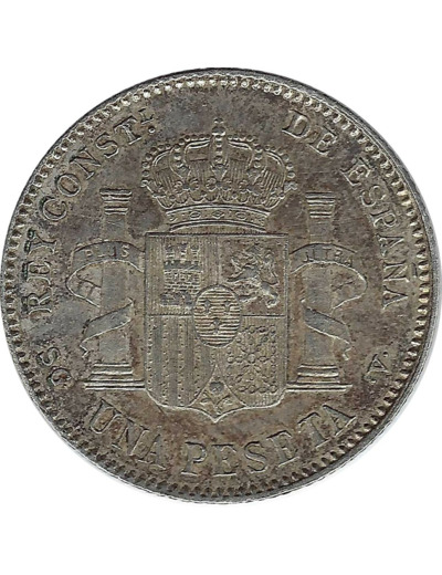 ESPAGNE 1 PESETA ALFONSO XIII 1899 (99) TTB+