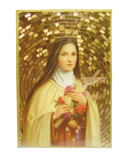 Plaquette Dorée 10x15,5cm - STE THERESE
