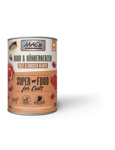 MAC'S boeuf & coeur de poulet pour chat - 400g