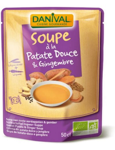 Soupe patate douce gingembre 500ml Danival