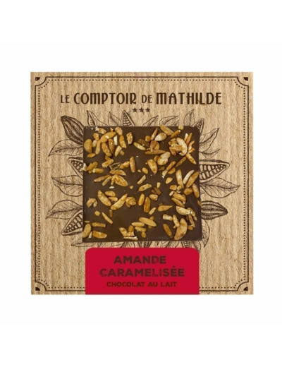 Tablette Amandes Caramélisées - Chocolat lait - 80G