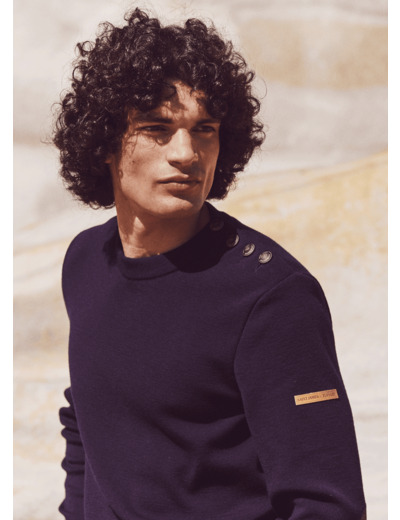 Pull esprit marin à coudières Patrimoine SAINT JAMES x Atelier Tuffery