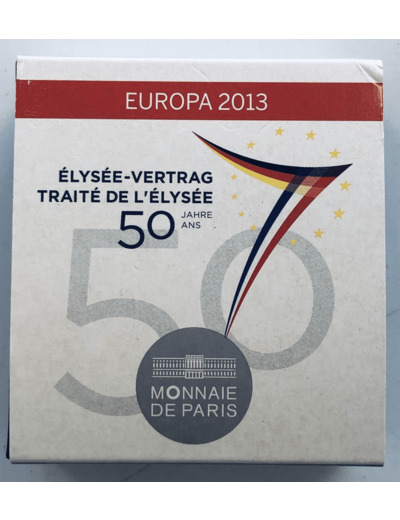 France 2013 10 EURO COMMEMORATIVE TRAITE DE L ELYSEE B.E