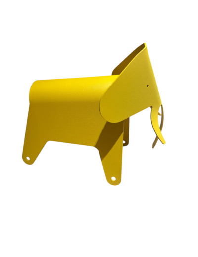 Sculpture Eléphant acier jaune