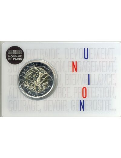 FRANCE 2020 2 EURO COMMEMORATIVE RECHERCHE MEDICAL UNION COINCARD