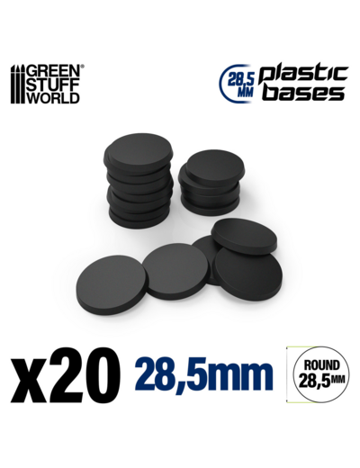 Socles plastiques ronds 28.5mm noir