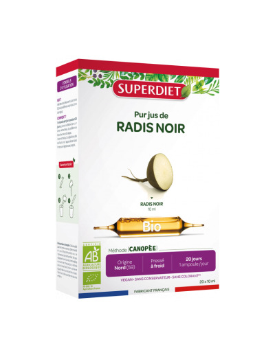 Radis Noir Bio 20 ampoules de 10ml