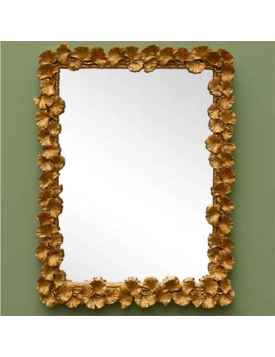 Miroir doré fleurs de Gingko 43x32cm