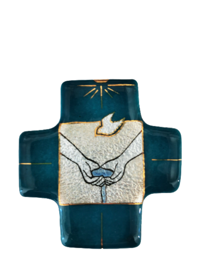 Eau bénite turquoise 7,7X8cm - EMAUX DU LIBAN